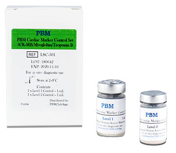 Control Set PBM Qualitative Cardiac 2 X 1 mL LifeSign MI Cardiac Controls Se Lyophilized by LifeSign  ID LSC-301